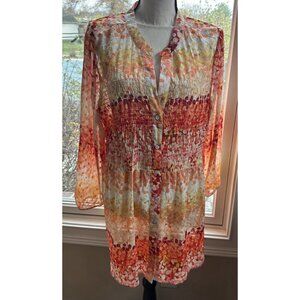 NWT Hope Springs Blouse & Tank Set, Size XXL 2X 2XL Plus Size, Orange Yellow Red